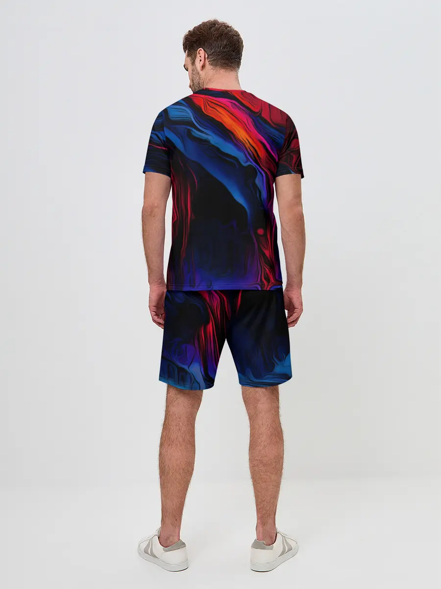 Мужской костюм с шортами / Красочный абстракт