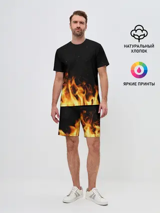 Мужской костюм с шортами / Огонь