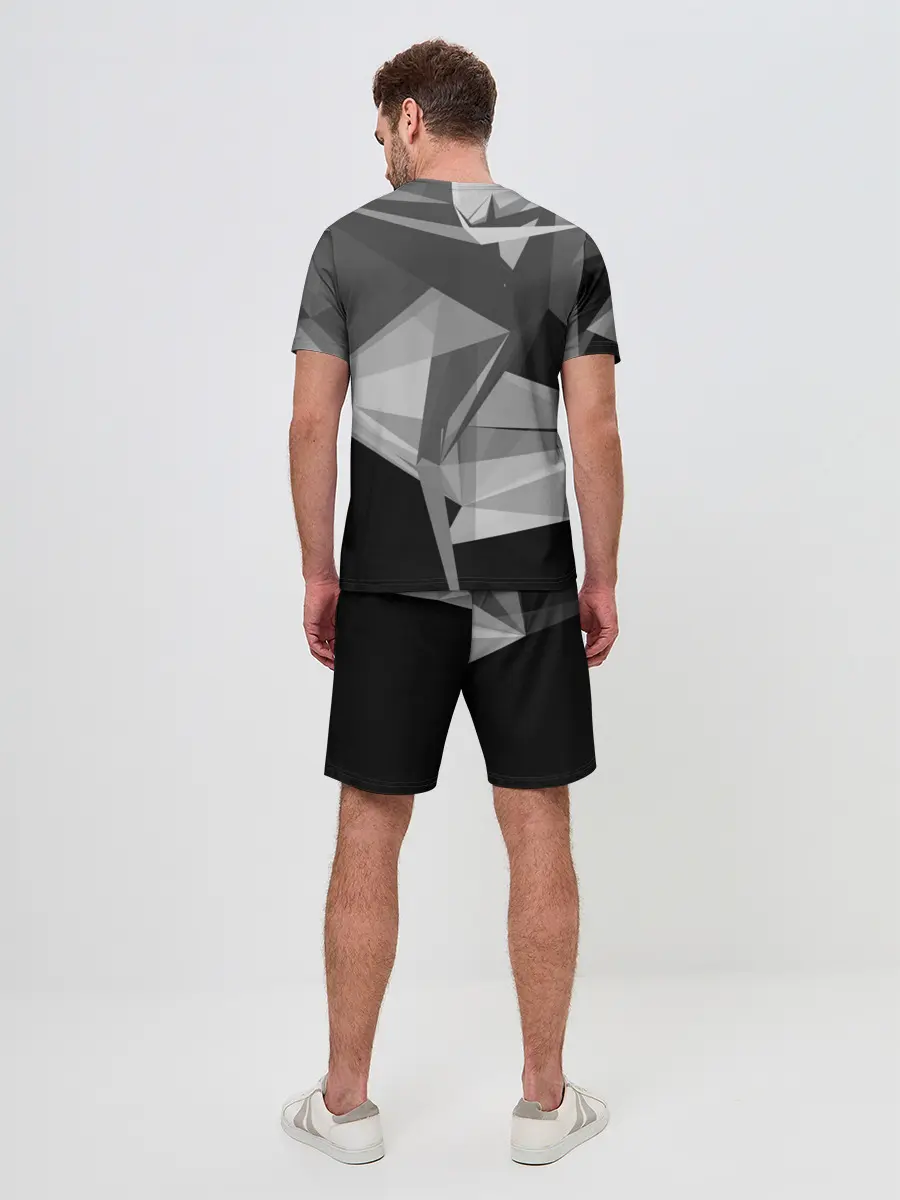 Мужской костюм с шортами / Camo - Black & White