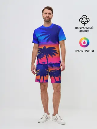 Мужской костюм с шортами / ТРОПИКИ НЕОН