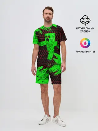 Мужской костюм с шортами / MINECRAFT CREEPER