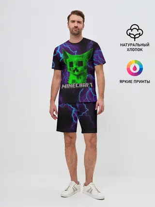 Мужской костюм с шортами / MINECRAFT CREEPER CAT