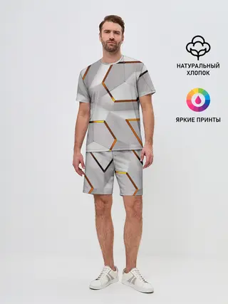 Мужской костюм с шортами / 3D абстракция Iron