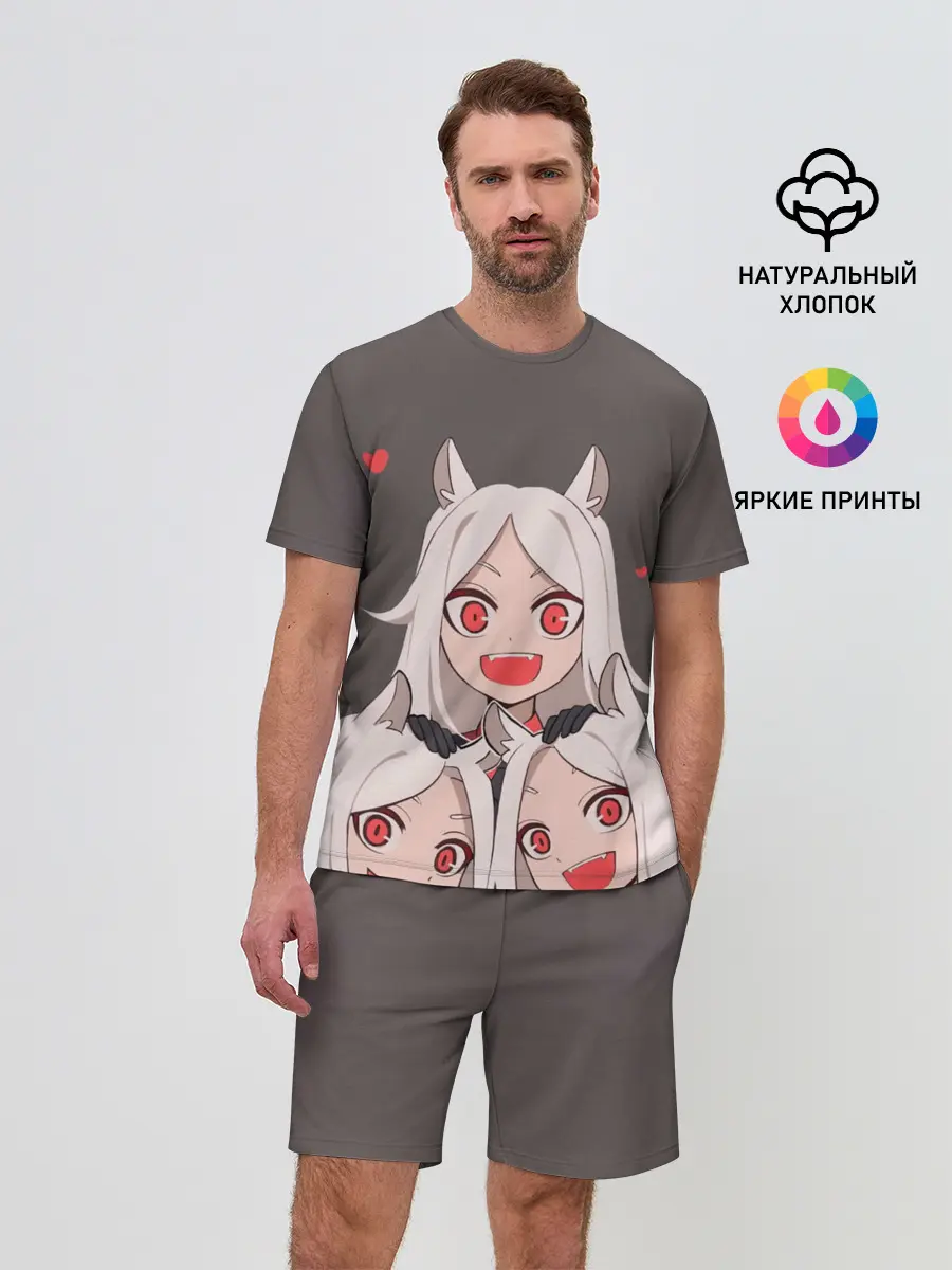 Мужской костюм с шортами / Cerberus с сердечками Helltaker