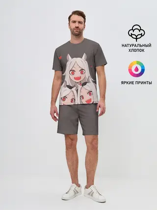 Мужской костюм с шортами / Cerberus с сердечками Helltaker