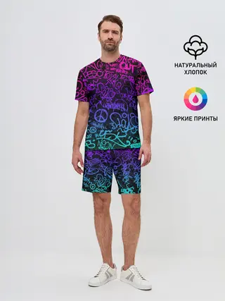 Мужской костюм с шортами / Граффити Neon