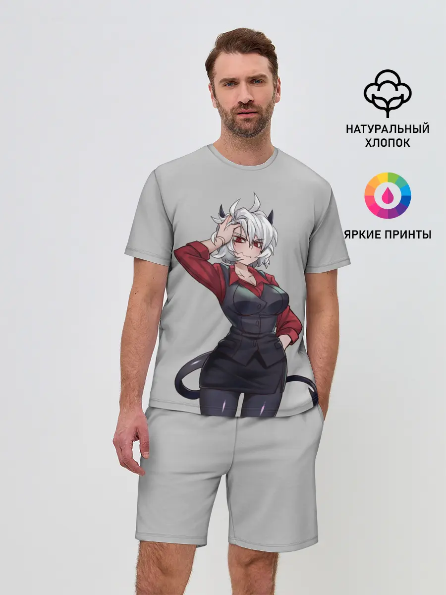 Мужской костюм с шортами / Malina рука на голове Helltaker