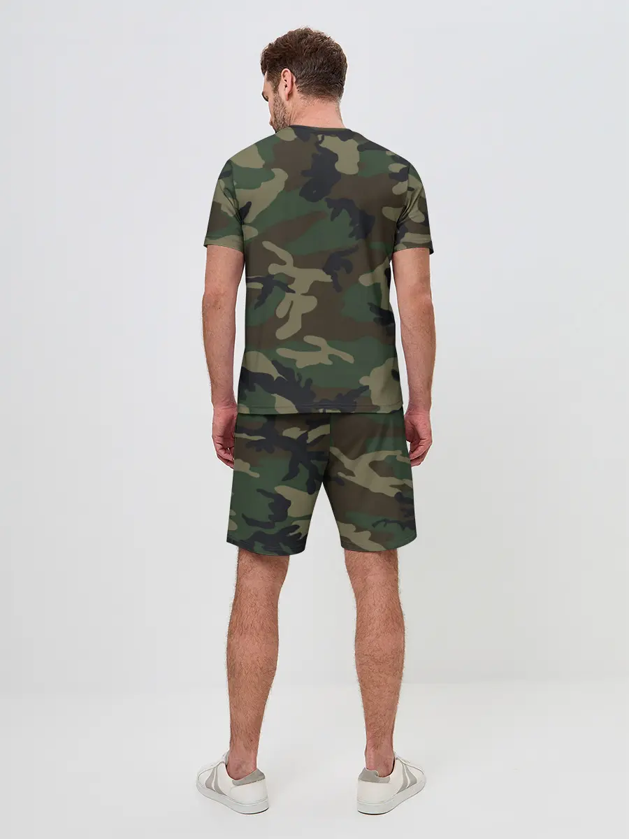 Мужской костюм с шортами / Рваный камуфляж ВДВ