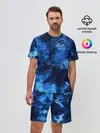 Мужской костюм с шортами / Blue Abstraction