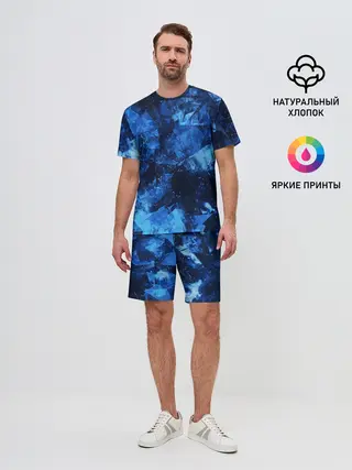 Мужской костюм с шортами / Blue Abstraction