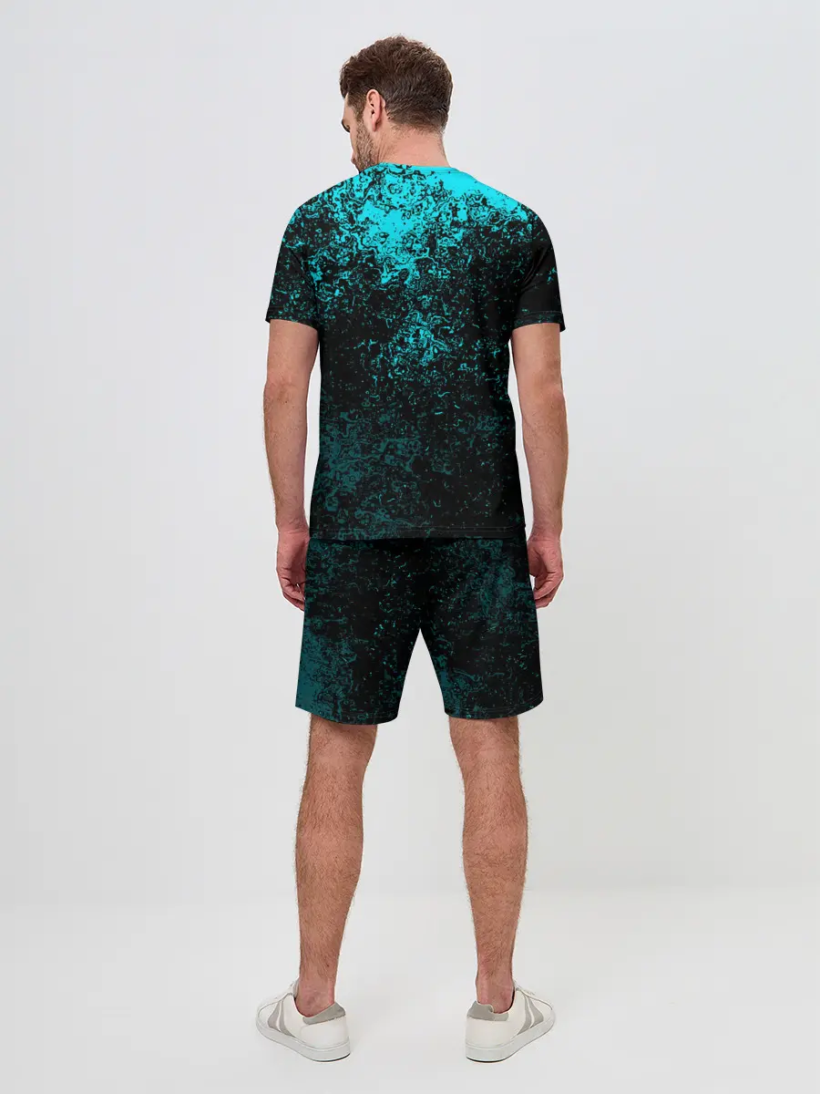 Мужской костюм с шортами / БРЫЗГИ-КРАСОК НЕОН