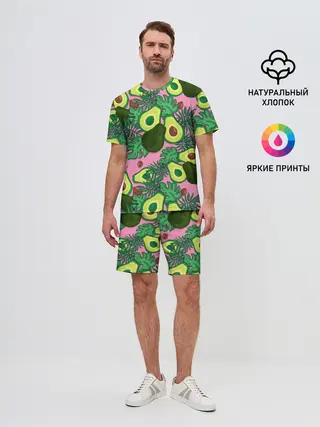 Мужской костюм с шортами / avocado