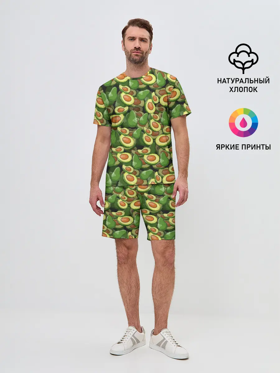 Мужской костюм с шортами / avocado