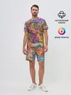 Мужской костюм с шортами / НЕОНОВЫЕ ЛИНИИ / АБСТРАКЦИЯ