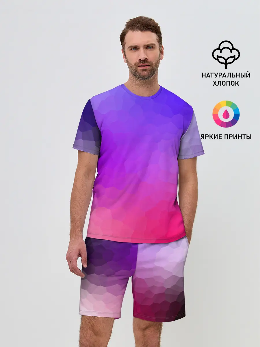 Мужской костюм с шортами / фиолетовый кристалл