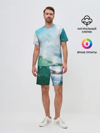 Мужской костюм с шортами / Волны | Океан