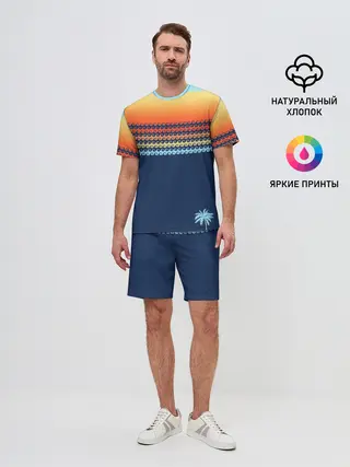Мужской костюм с шортами / Летние волны и пальма