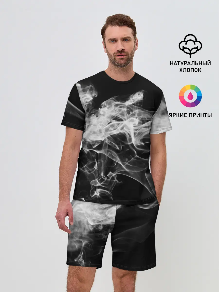 Мужской костюм с шортами / СЕРЫЙ ДЫМ