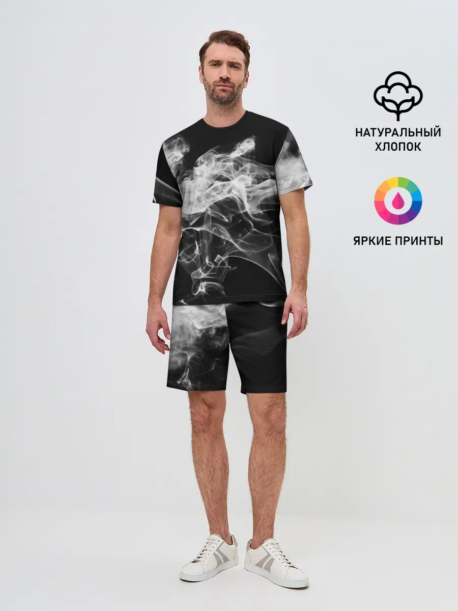 Мужской костюм с шортами / СЕРЫЙ ДЫМ
