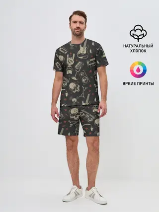 Мужской костюм с шортами / Spotify Рок Черепа
