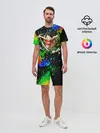 Мужской костюм с шортами / Врывающийся Монки. Радужный фон