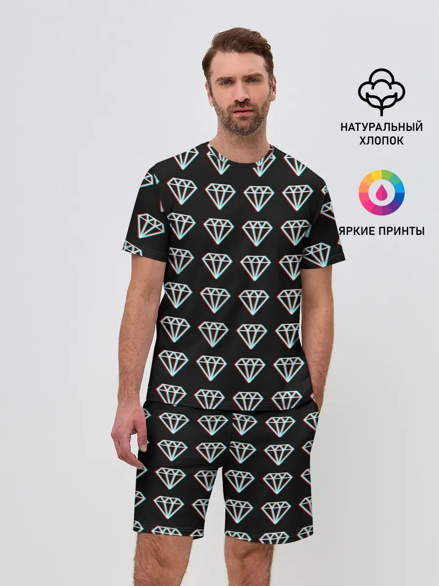 Мужской костюм с шортами / Diamonds Glitch