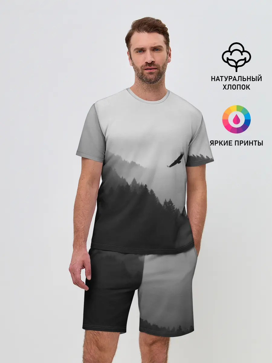 Мужской костюм с шортами / ОРЁЛ НАД ЛЕСОМ