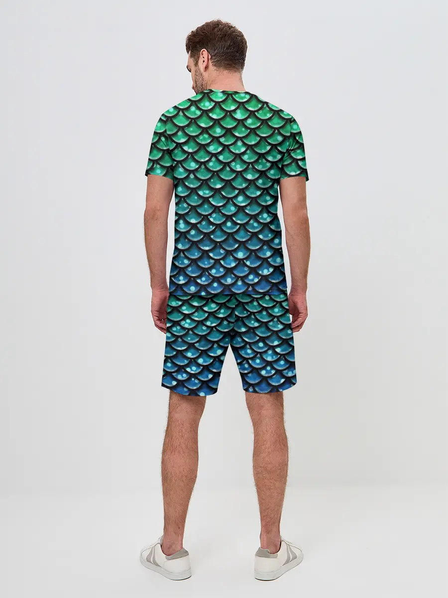 Мужской костюм с шортами / Змеиная кожа