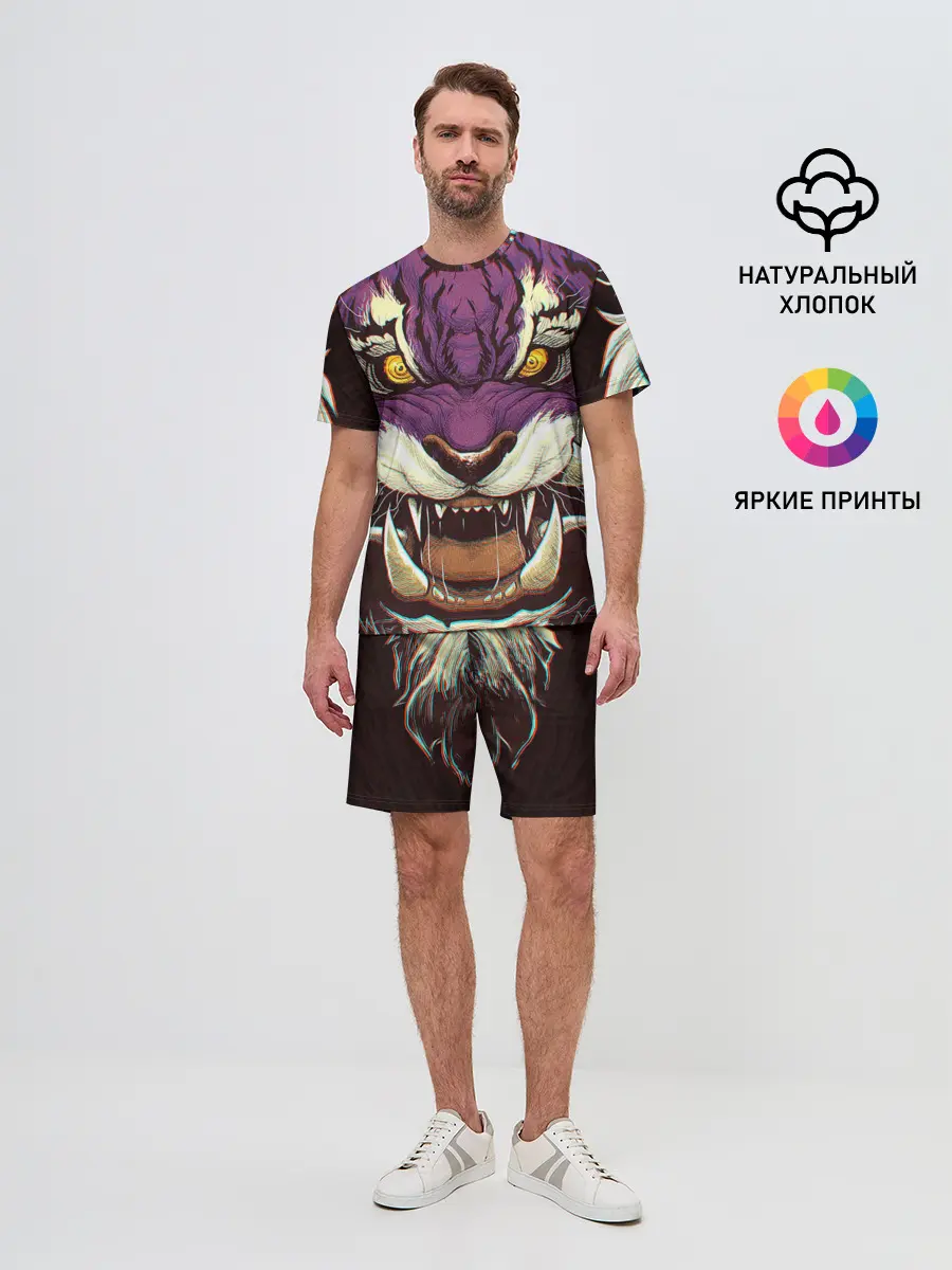 Мужской костюм с шортами / Маска тигра