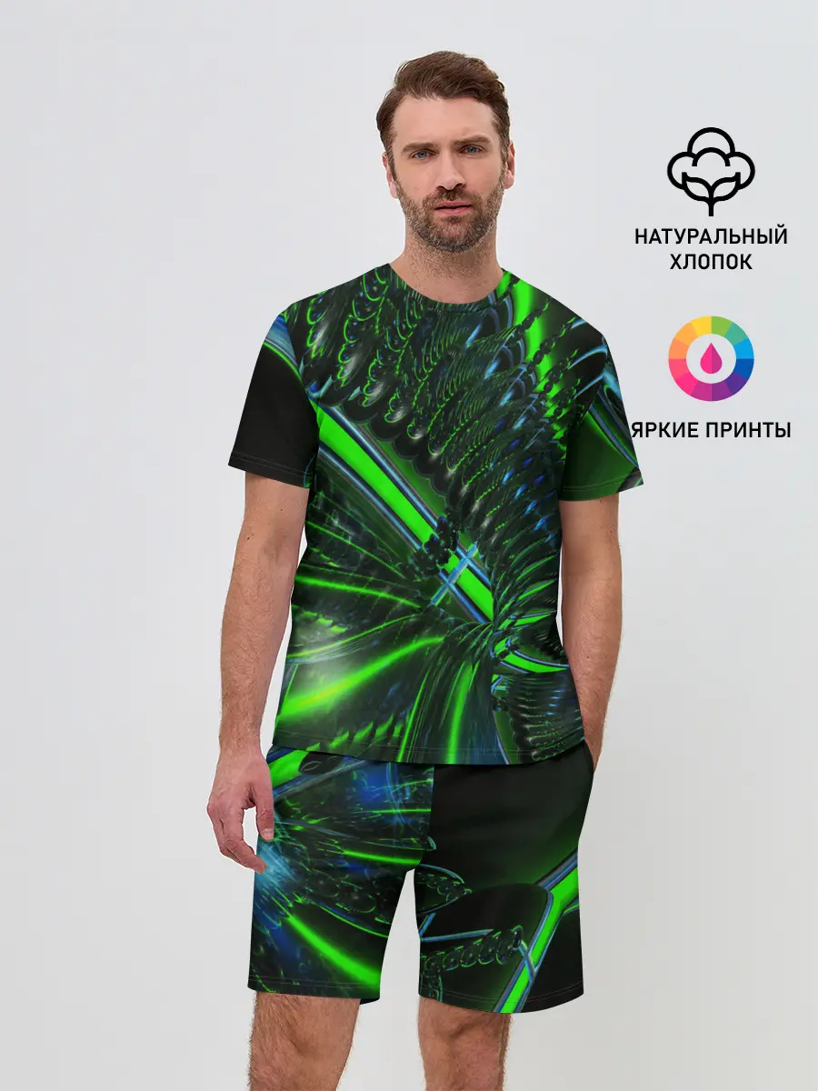 Мужской костюм с шортами / DIGITAL NEON GREEN