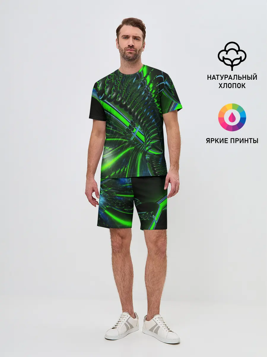 Мужской костюм с шортами / DIGITAL NEON GREEN