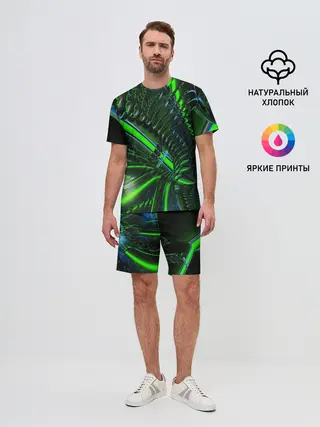Мужской костюм с шортами / DIGITAL NEON GREEN