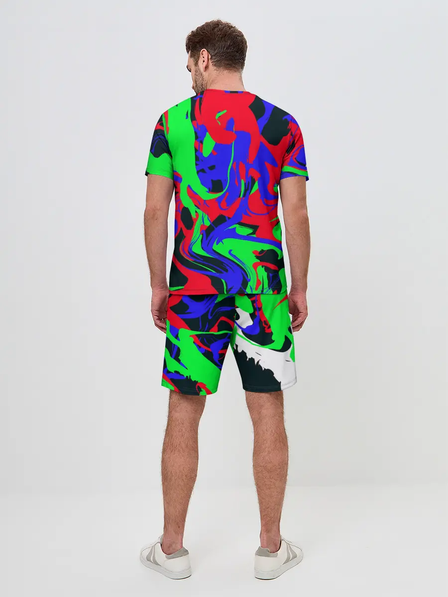 Мужской костюм с шортами / Абстрактные краски
