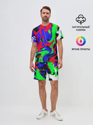 Мужской костюм с шортами / Абстрактные краски