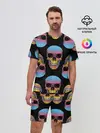 Мужской костюм с шортами / Neon skull