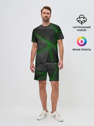Мужской костюм с шортами / Неоновые линии