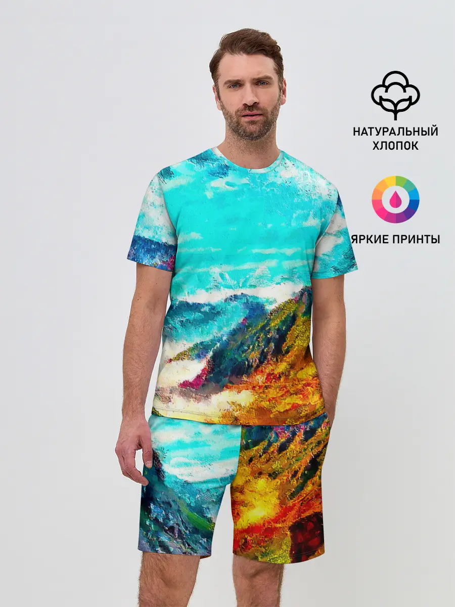 Мужской костюм с шортами / Японские горы