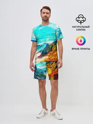 Мужской костюм с шортами / Японские горы