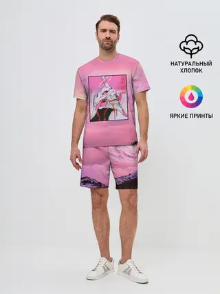 Мужской костюм с шортами / Synthwave EVA Unit 01