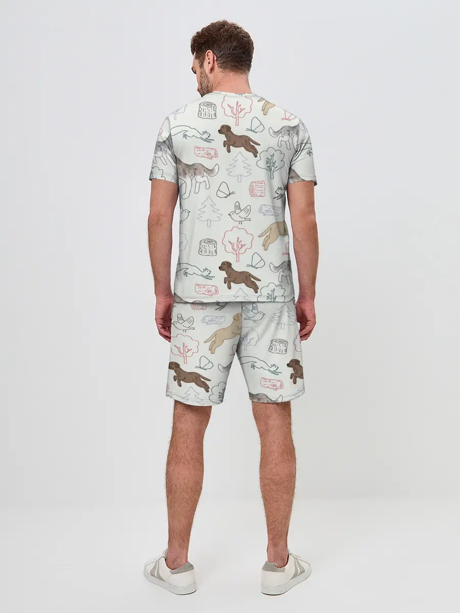 Мужской костюм с шортами / Рисунок домашних любимцев