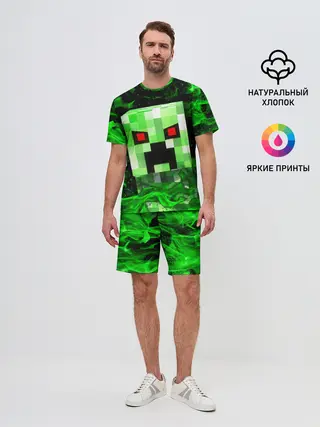 Мужской костюм с шортами / MINECRAFT CREEPER