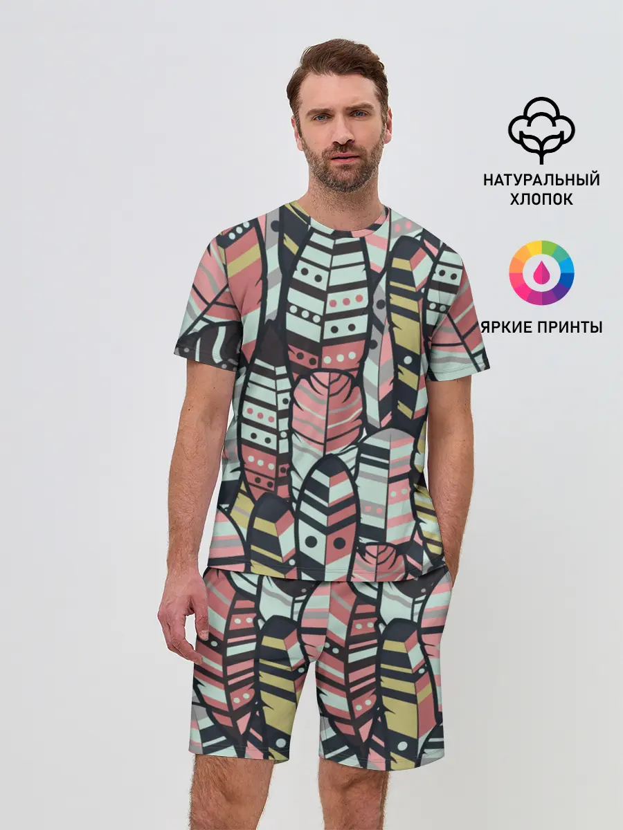 Мужской костюм с шортами / Индейские перья