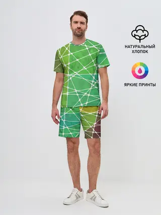 Мужской костюм с шортами / Абстракция камень