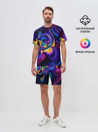 Мужской костюм с шортами / Абстрактный Узор