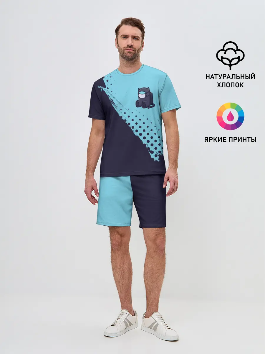 Мужской костюм с шортами / AMONG US - Черный Котик