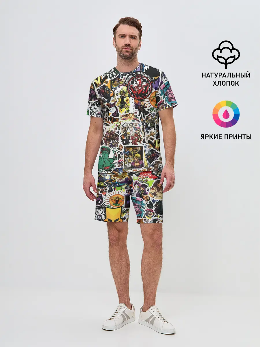 Мужской костюм с шортами / JoJo’s Sticker Bombing