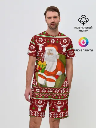 Мужской костюм с шортами / Санта с защитным экраном