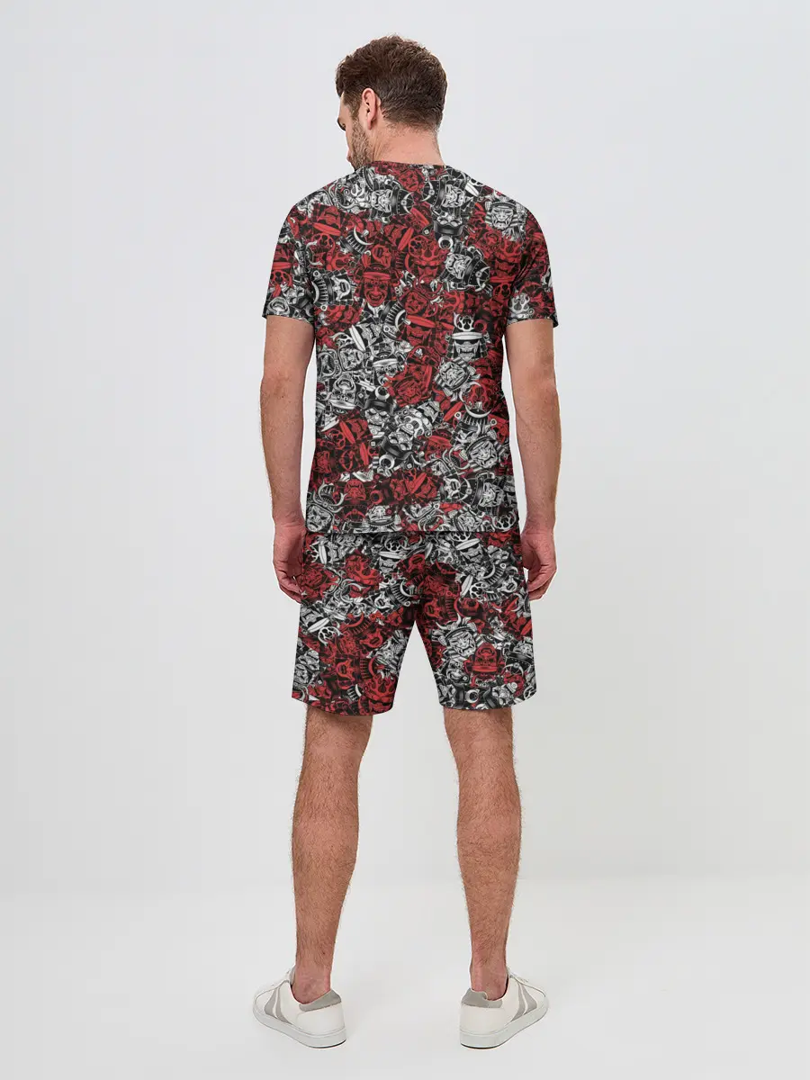 Мужской костюм с шортами / Красные и Белые самураи