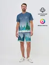Мужской костюм с шортами / Снежинки в лесу