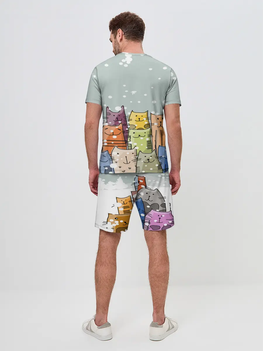 Мужской костюм с шортами / Котики